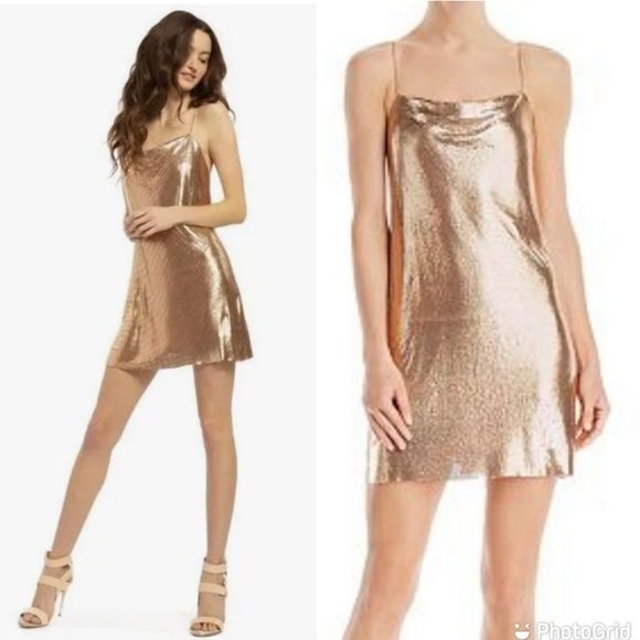 Alice + Olivia Dresses & Skirts - Alice + Olivia Harmony Chain Mail Rose Gold Mini Dress Size 8